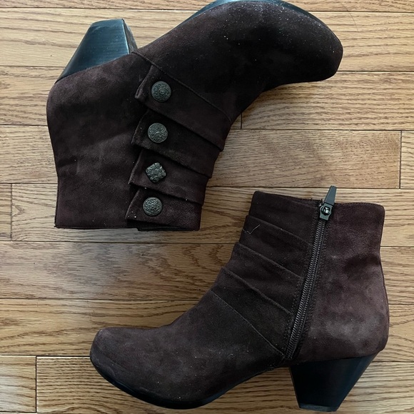 [39/8-8.5]Dansko Bown Suede Baker Leather Ankle Boots - Picture 3 of 10